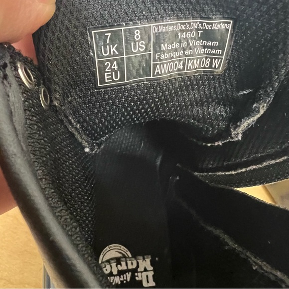 Dr. Martens Black Kids Boots Leather Goth Grunge - Picture 9 of 10